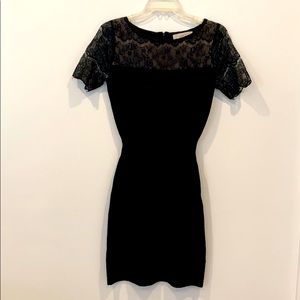 Gorgeous!! Ann Taylor LOFT wool lace black dress XS